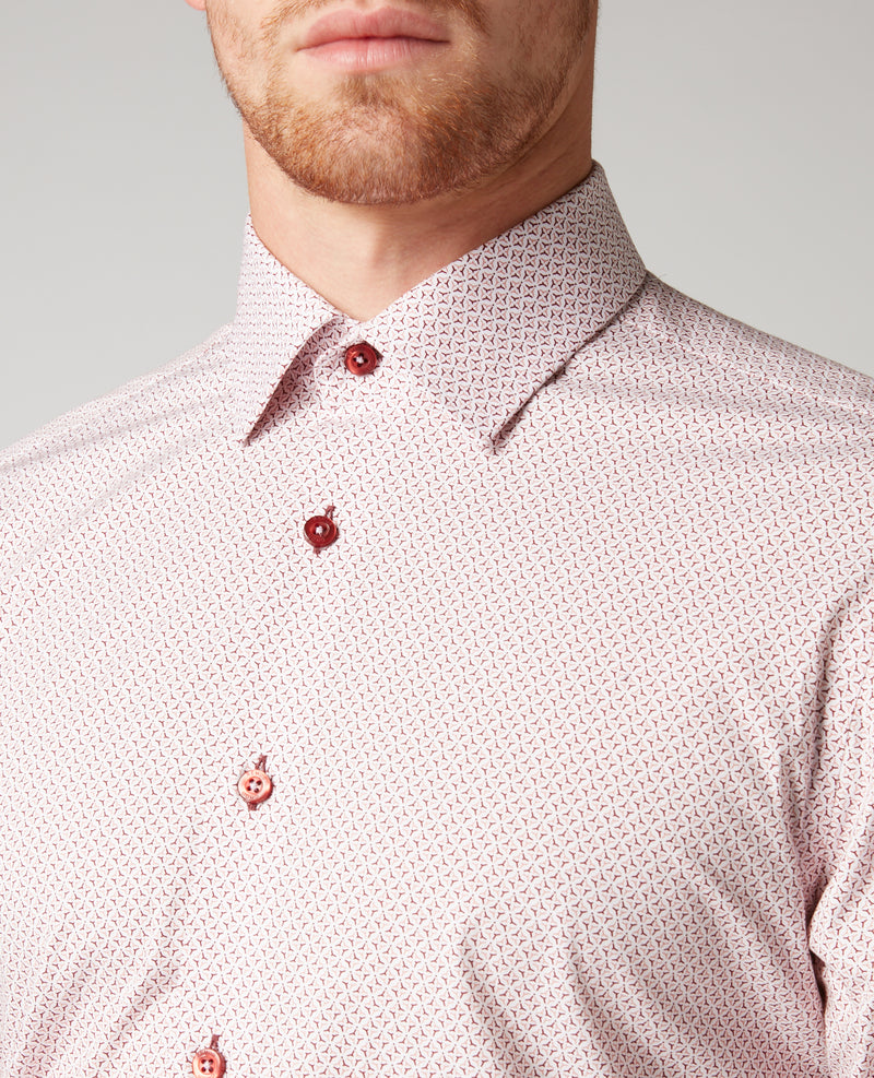 Seville Tapered Fit Shirt - Light Wine