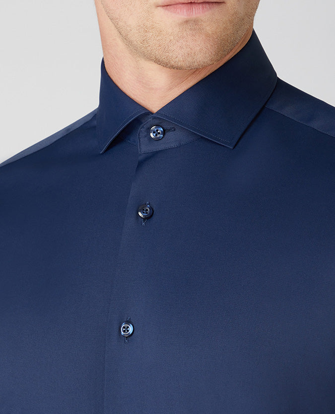Seville Long Sleeve Formal Shirt - Navy1