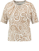 Western Spirit Print T-shirt - Brown/ecru/white