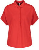 Floral Simplicity 1/2 Sleeve Blouse - Bright Red