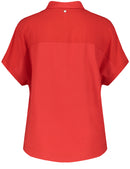 Floral Simplicity 1/2 Sleeve Blouse - Bright Red