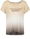Desert Sunset 1/2 Sleeve T-shirt - Brown/ecru/white