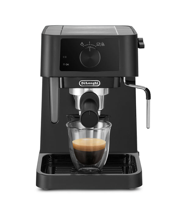 Traditional Pump Coffee Machine Black