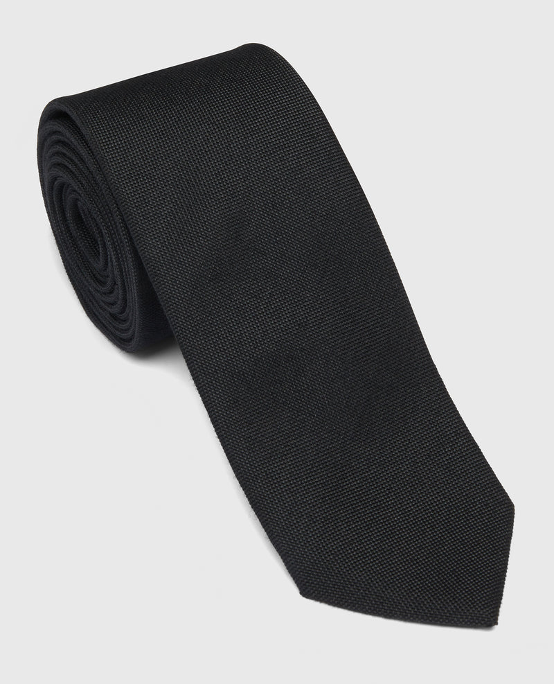 Silk Wool Tie - Black