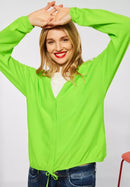 Drawstring Cardigan - Shiny Apple Green