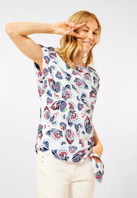 Multicolor Print Blouse - Vanilla White