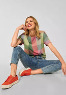 Multicolor Check Shirt - Sunset Coral