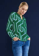 Print Tunic Blouse - Dark Brisk Green