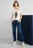 Scribble Partprint Shirt - Off White