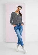 Bamika All Over Print Blouse - Deep Blue