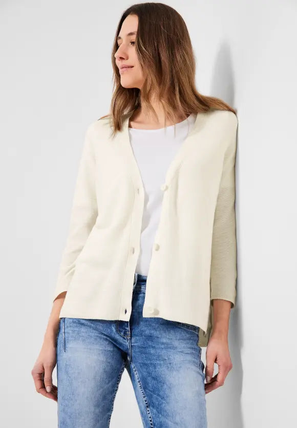 Buttoned Cardigan - Raw Sand Beige