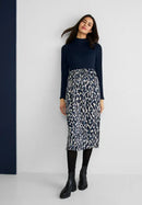 All Over Print Skirt - Navy