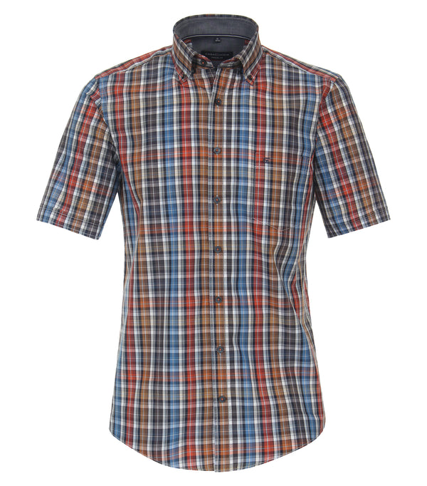 Short Sleeve Check Shirt - Tangarine