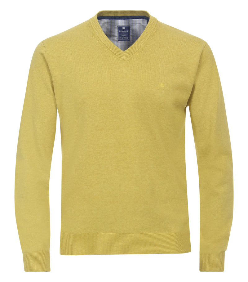 V Neck Jumper - Yellow Brass