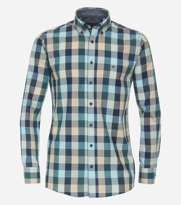Button Down Check Shirt - Dark Petrol