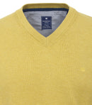 V Neck Jumper - Yellow Brass