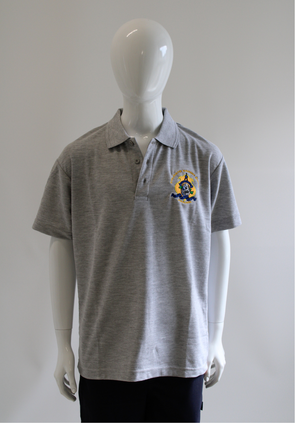 Crested Polo - Heather Grey