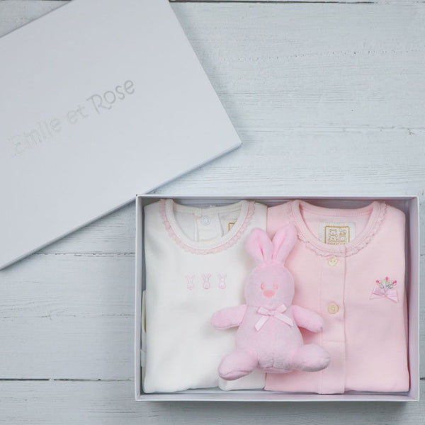 Body, Vest And Teddy Gift Set - Pale Pink