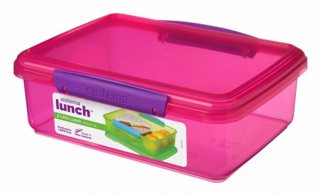 2 Litre Klip Lunch Box Assorted Colours