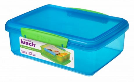 2 Litre Klip Lunch Box Assorted Colours