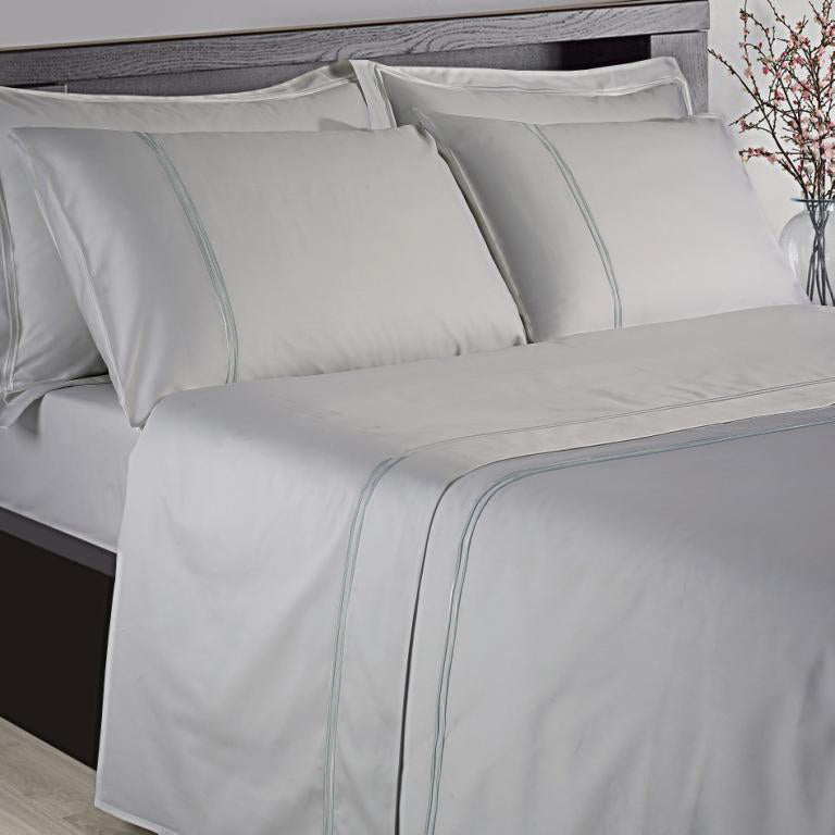 Two Row Cord Duvet Cover Set - Silver