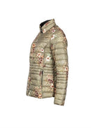 Short Padded Floral Jacket - Musstone-black