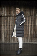 Long Coat With Fur Collar - Black