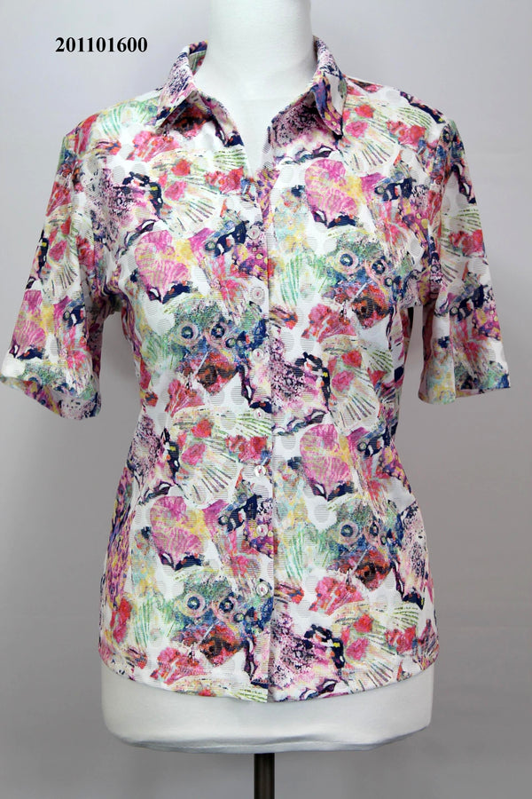 All Over Print Blouse - Pink