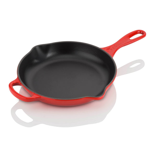 23cm Cast Iron Fry Pan With Metal Handle - Cerise