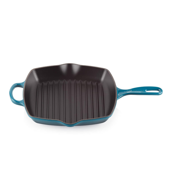 26cm Signature Cast Iron Square Grillit - Deep Teal