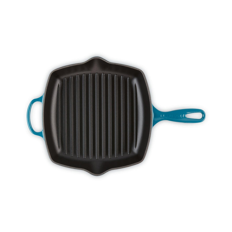 26cm Signature Cast Iron Square Grillit - Deep Teal