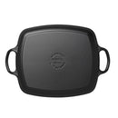 Shallow Cast Iron Rectangular Grill 30cm - Satin Black