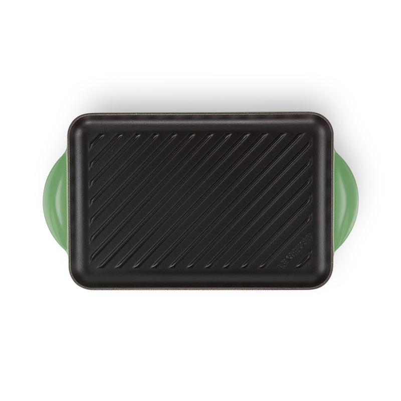 32cm Cast Iron Rectangular Grill - Bamboo