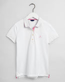 Contrast Collar Polo - White