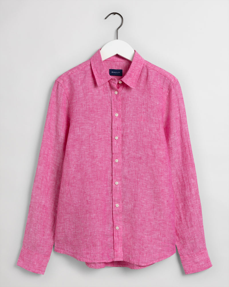 The Linen Chambray Shirt - Cabaret Pink