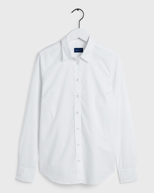 Solid Stretch Broadcloth Shirt - White