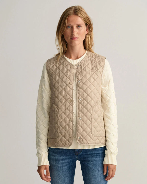 Quilted Gilet - Concrete Beige