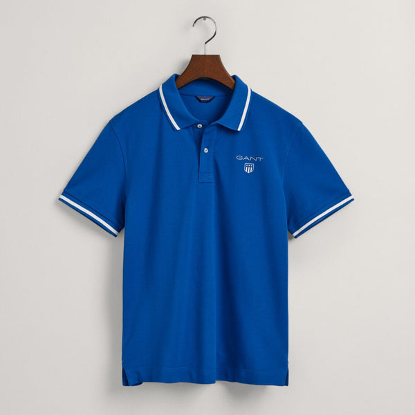 Contrast Shield Relaxed Polo - Lapis Blue