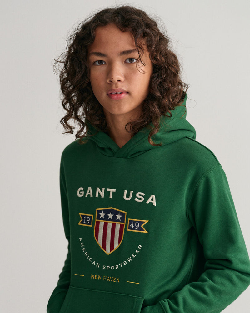 Banner Shield Hoodie - Forest Green