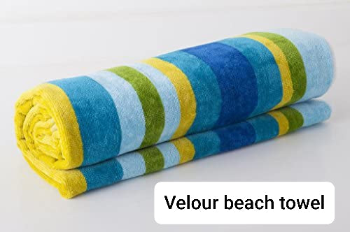 Blue Velour Beach Towel