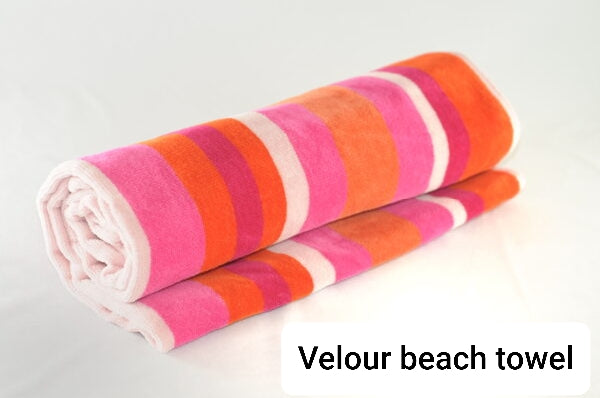 Pink Velour Beach Towel