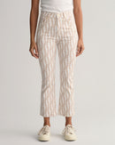 Chain Print Cropped Jean - Eggshell