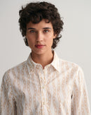Chain Print Cotton Voile Shirt - Eggshell