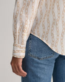 Chain Print Cotton Voile Shirt - Eggshell