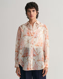 Sailing Print Cotton/Silk Shirt - Cream