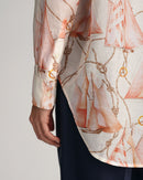 Sailing Print Cotton/Silk Shirt - Cream
