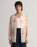 Sailing Print Cotton/Silk Shirt - Cream