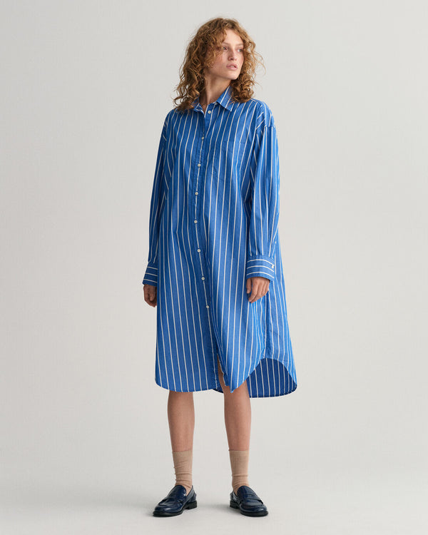 Striped Shirt Dress - Lapis Blue