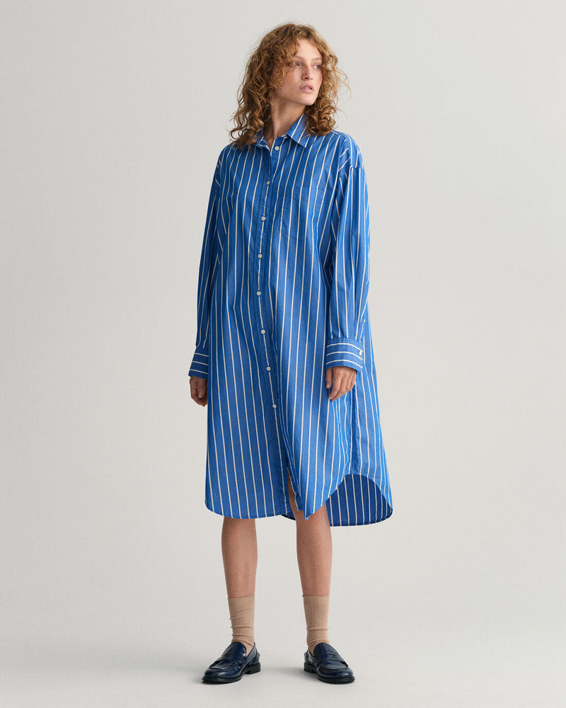 Striped Shirt Dress - Lapis Blue