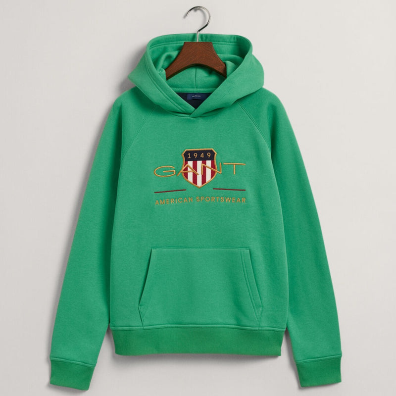 Archive Shield Hoodie - Mid Green